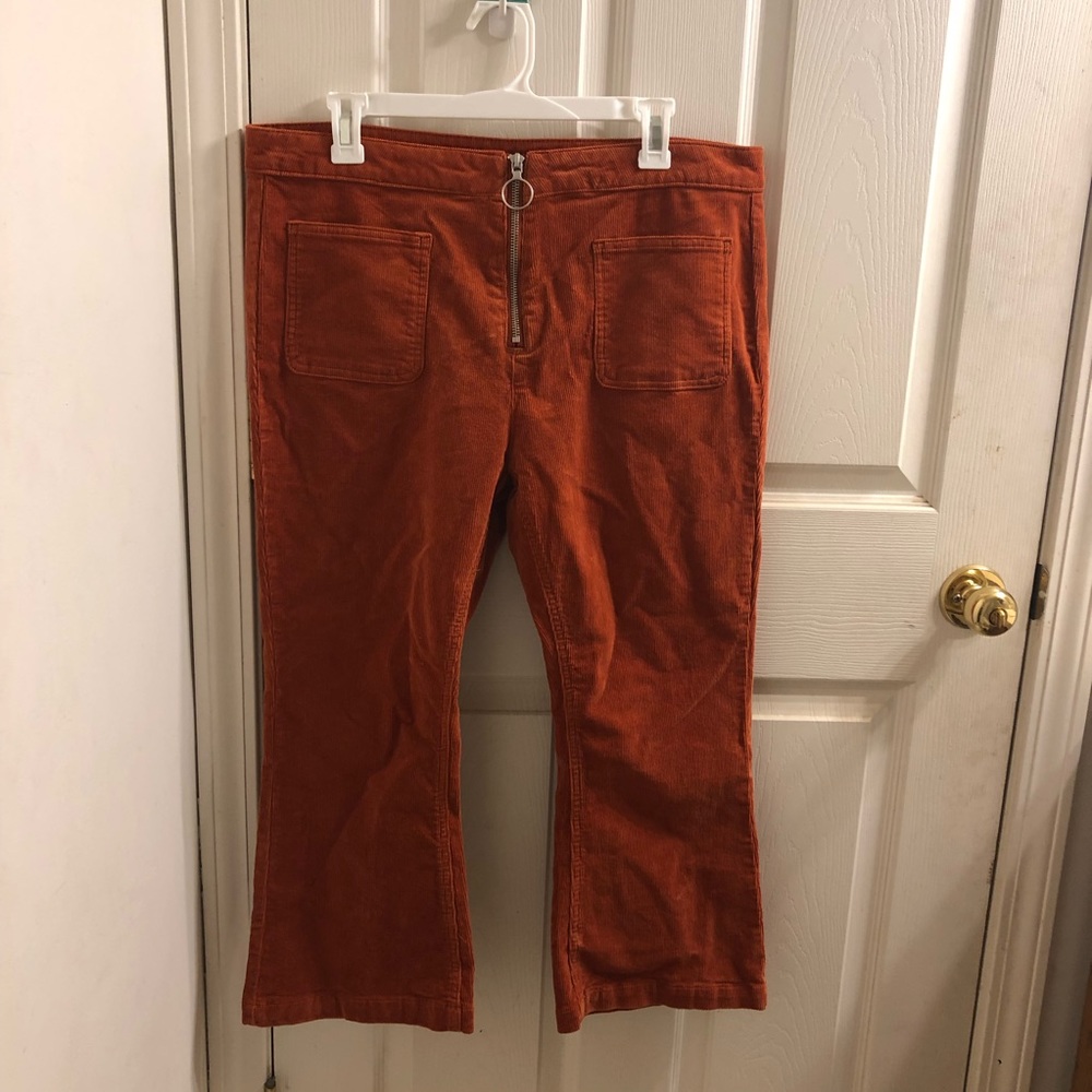 orange corduroy pants
